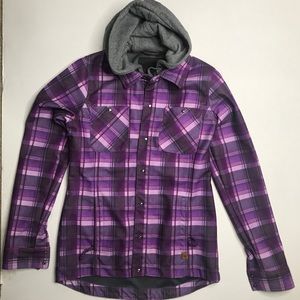 Volcom Women’s Purple Plaid Jacket With Hood